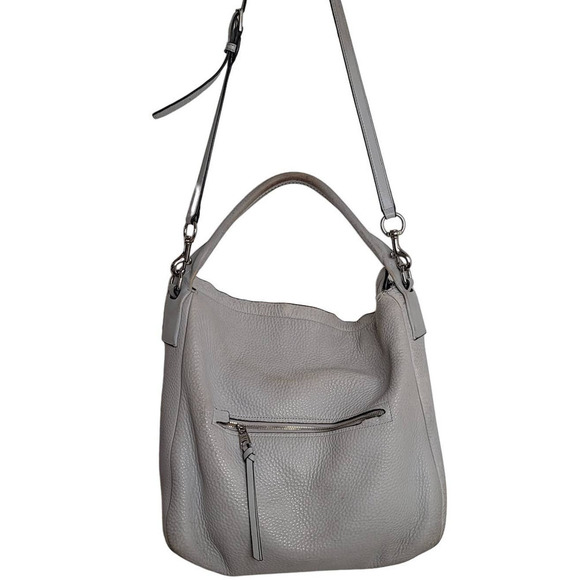 Coach BLEECKER PEBBLED LEATHER SULLIVAN HOBO (COACH F31623) SILVER/SOAPSTONE - Picture 4 of 14